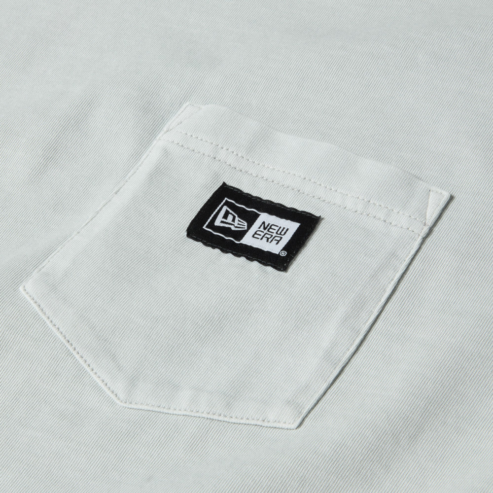 New Era Garment Dyed Box Logo Woven Patch Gray Short Sleeve T-Shirt