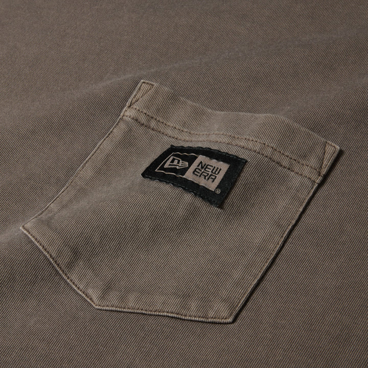 New Era Garment Dyed Box Logo Woven Patch Brown Short Sleeve T-Shirt