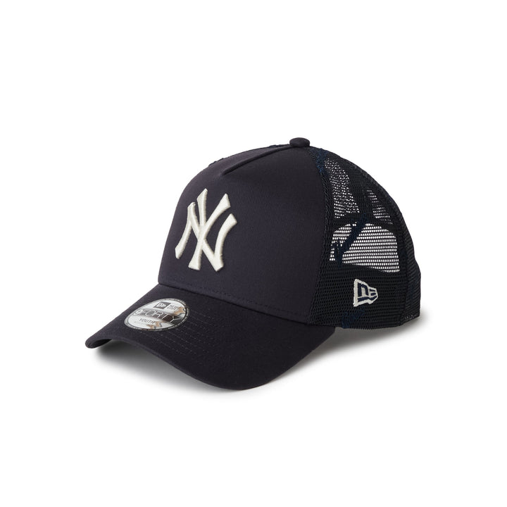 9FORTY A-Frame Trucker Kids New York Yankees Embroidered Mesh Navy Snapback