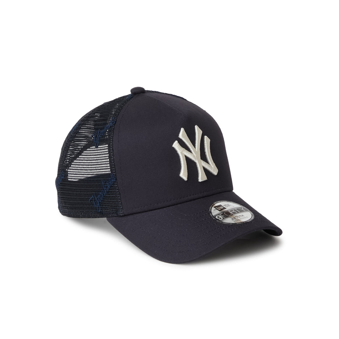 9FORTY A-Frame Trucker Kids New York Yankees Embroidered Mesh Navy Snapback