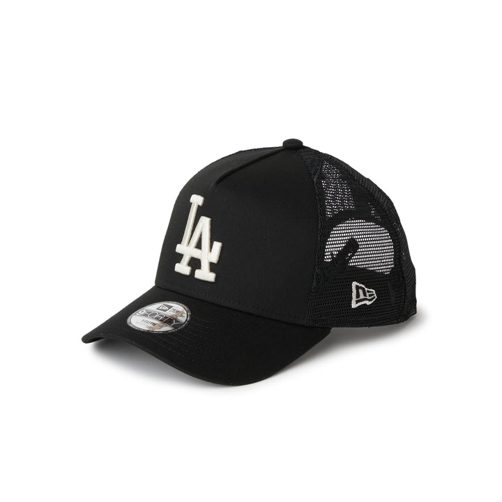 9FORTY A-Frame Trucker Kids Los Angeles Dodgers Embroidered Mesh Black Snapback