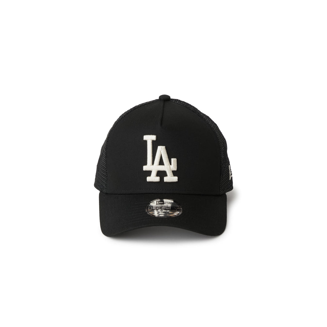 9FORTY A-Frame Trucker Kids Los Angeles Dodgers Embroidered Mesh Black Snapback