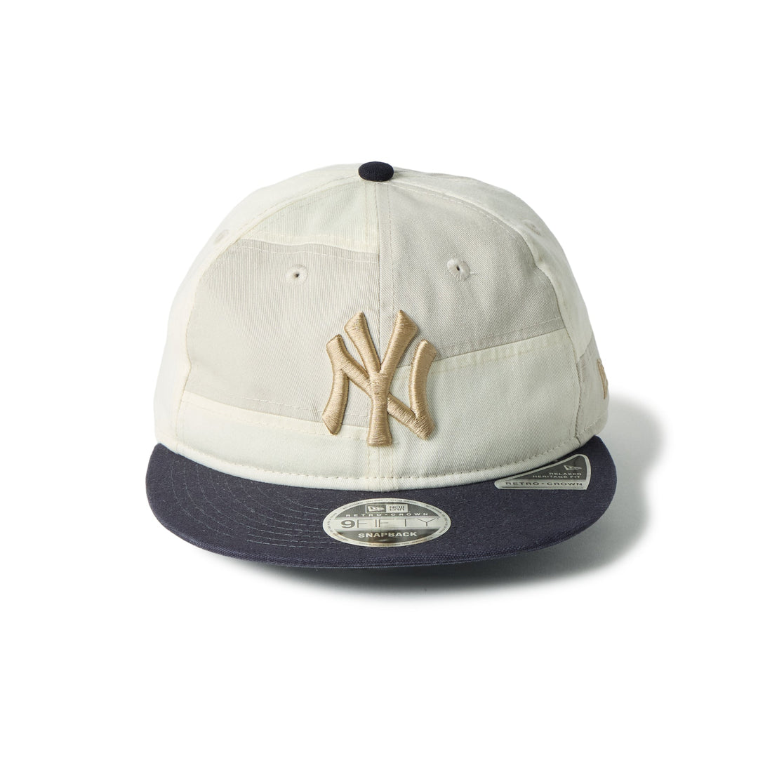 9FIFTY Retro Crown New York Yankees Patchwork 2-Tone Navy Visor Chrome White Adjustable