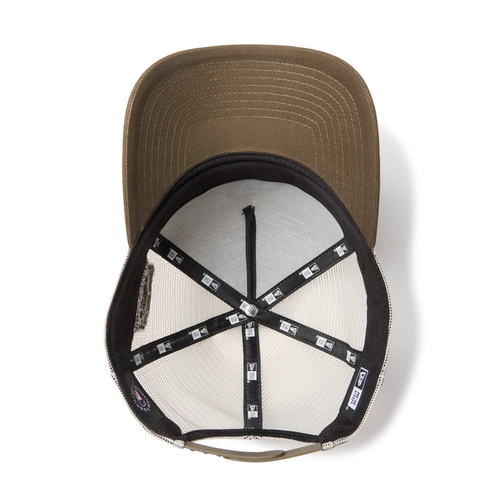 9FORTY A-Frame Trucker San Diego Padres Side Patch 2-Tone Moss Visor Stone Snapback