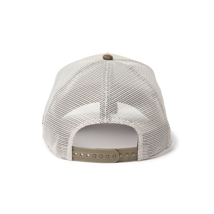 9FORTY A-Frame Trucker San Diego Padres Side Patch 2-Tone Moss Visor Stone Snapback