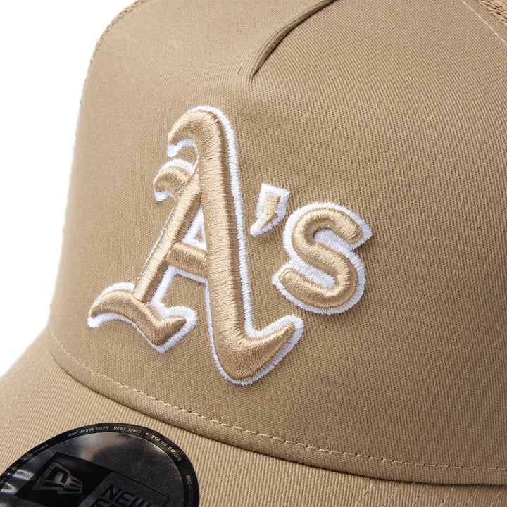 9FORTY A-Frame Trucker Athletics Side Patch Khaki Snapback
