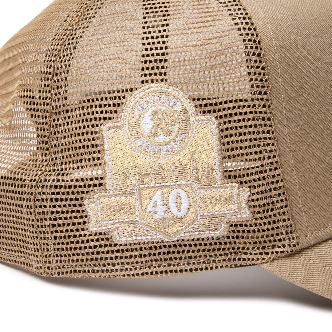 9FORTY A-Frame Trucker Athletics Side Patch Khaki Snapback