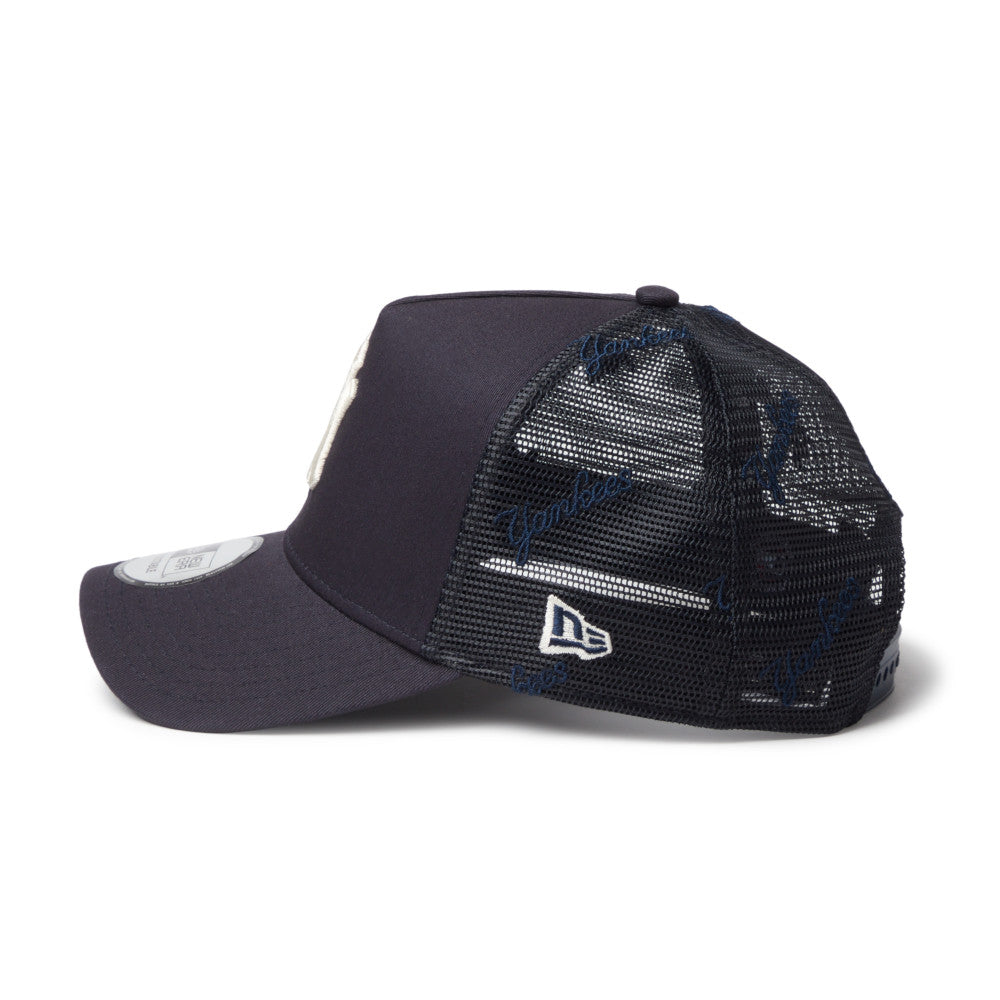 9FORTY A-Frame Trucker New York Yankees Embroidered Mesh Navy Snapback