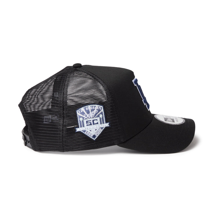 9FORTY A-Frame Trucker Los Angeles Dodgers Side Patch Black Snapback