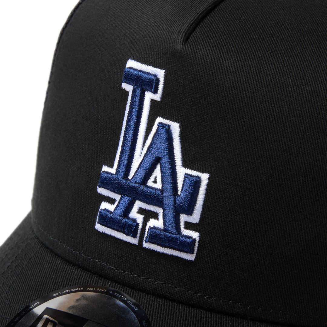9FORTY A-Frame Trucker Los Angeles Dodgers Side Patch Black Snapback