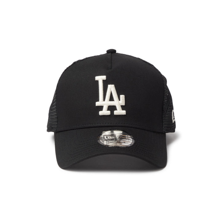 9FORTY A-Frame Trucker Los Angeles Dodgers Embroidered Mesh Black Snapback