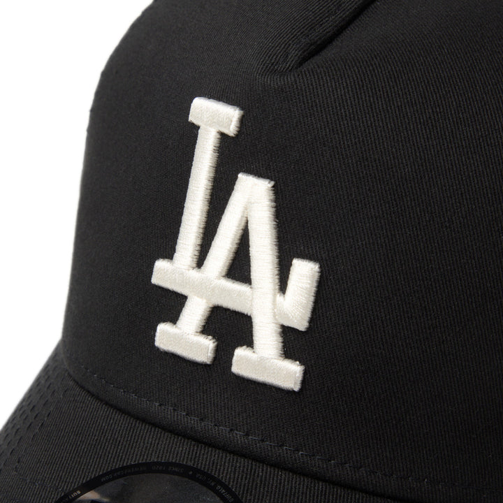 9FORTY A-Frame Trucker Los Angeles Dodgers Embroidered Mesh Black Snapback