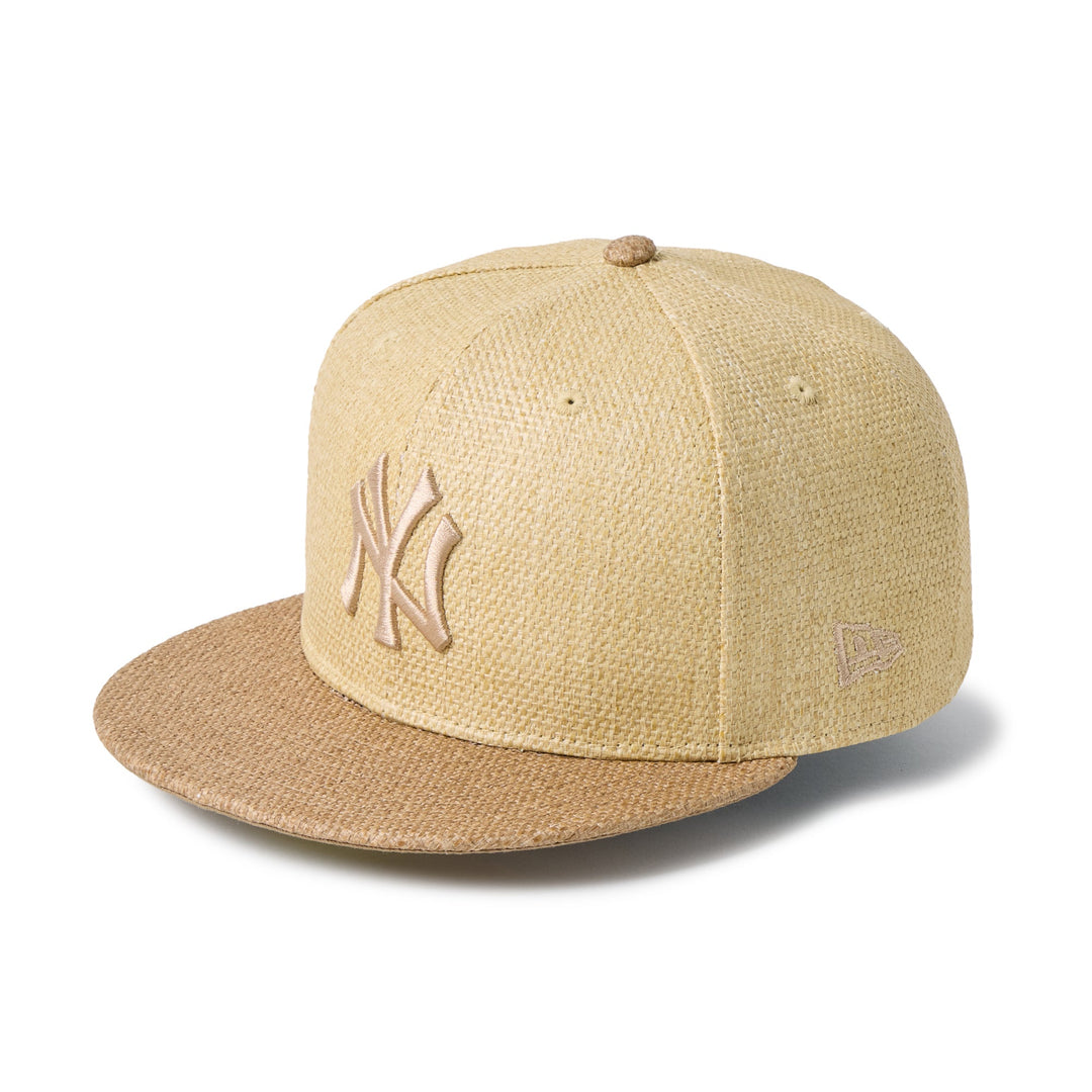 59FIFTY New York Yankees Paper Straw 2-Tone Khaki Visor Natural Fitted
