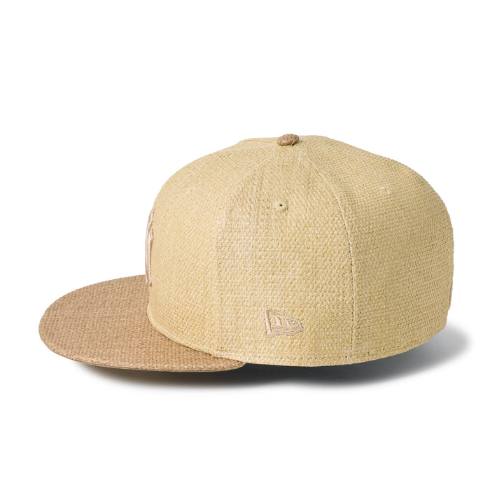 59FIFTY New York Yankees Paper Straw 2-Tone Khaki Visor Natural Fitted