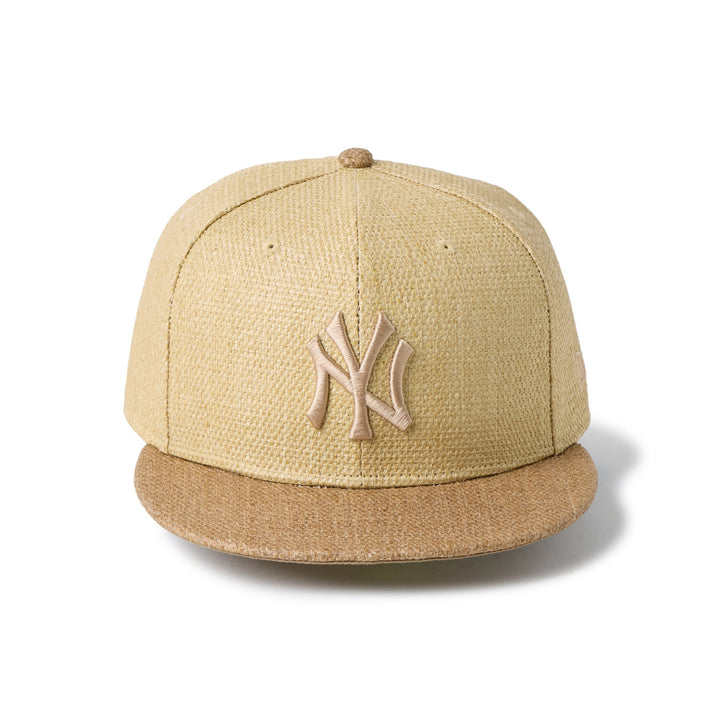 59FIFTY New York Yankees Paper Straw 2-Tone Khaki Visor Natural Fitted