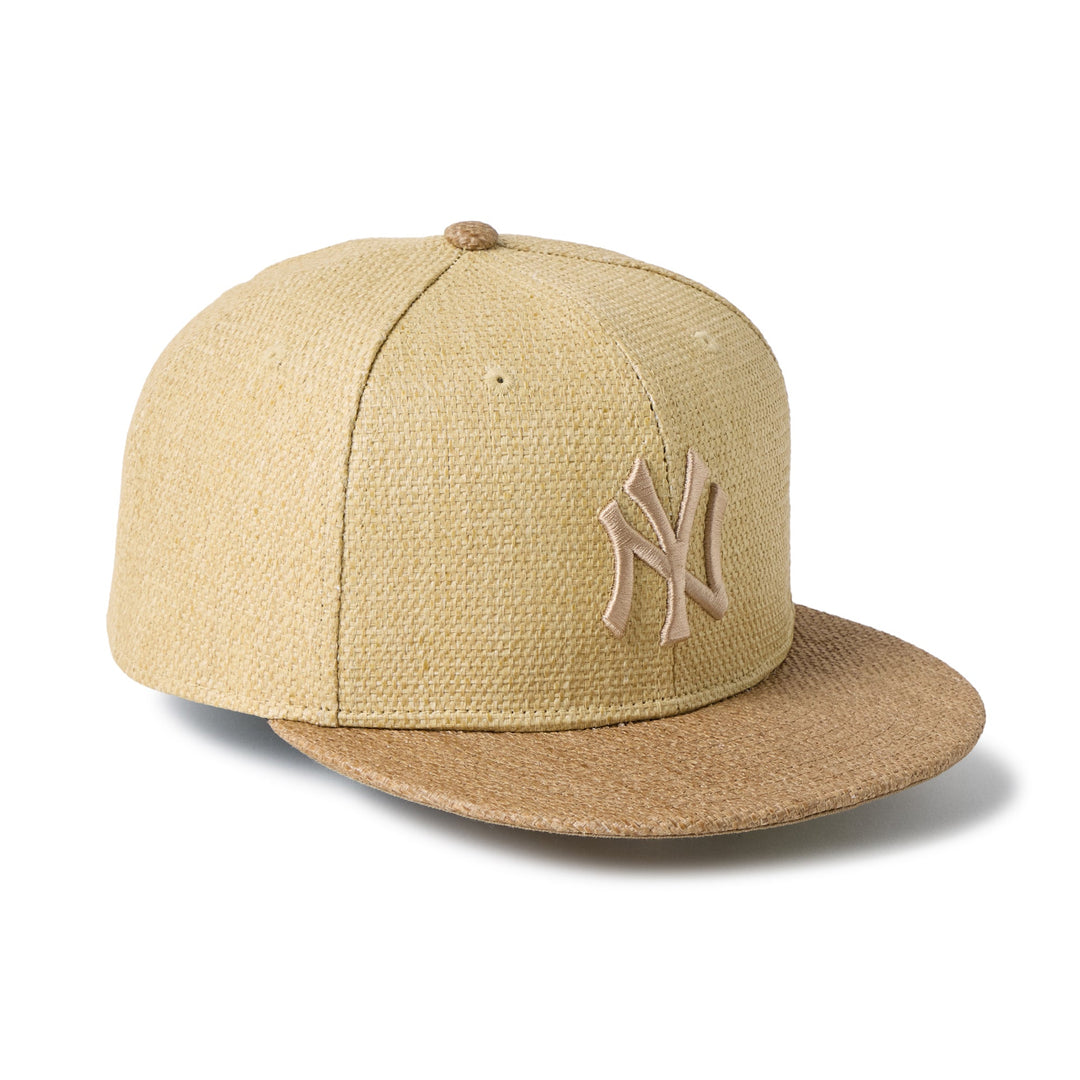 59FIFTY New York Yankees Paper Straw 2-Tone Khaki Visor Natural Fitted