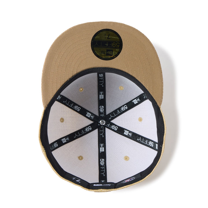 59FIFTY New York Yankees Paper Straw 2-Tone Khaki Visor Natural Fitted