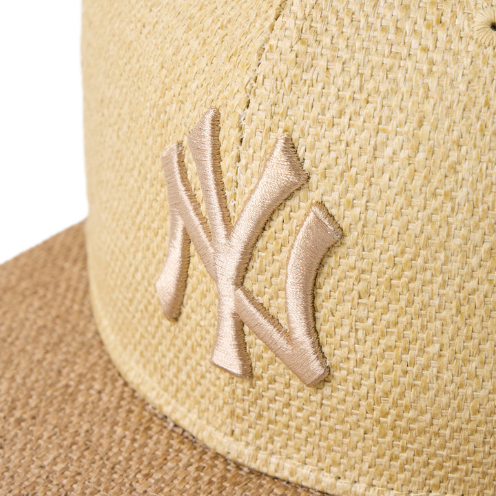 59FIFTY New York Yankees Paper Straw 2-Tone Khaki Visor Natural Fitted