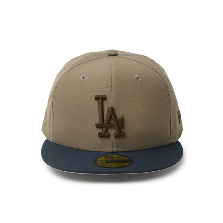 59FIFTY Los Angeles Dodgers Grosgrain 2-Tone Navy Visor Olive Fitted