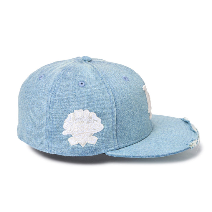 59FIFTY Los Angeles Dodgers Damaged Washed Denim Fitted