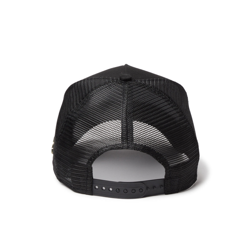 9FORTY A-Frame Trucker Metal Flag Black Gold Snapback