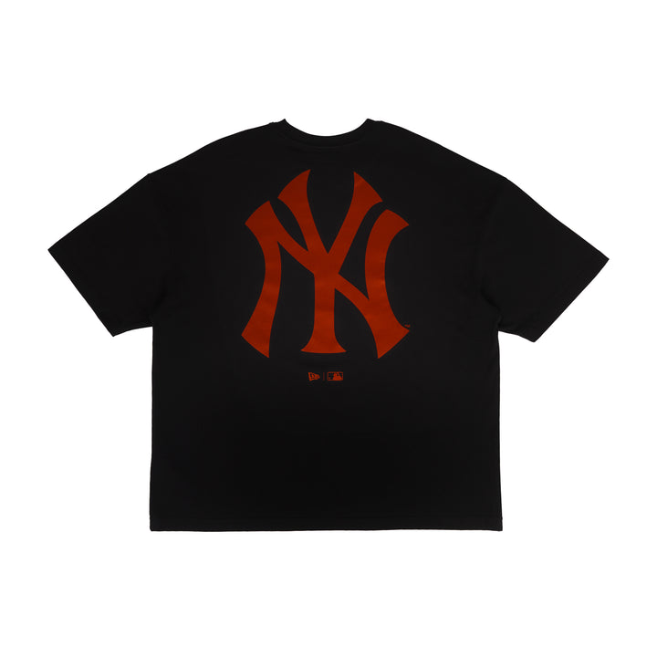 New York Yankees MLB Metallic Black Oversized Short Sleeve T-Shirt