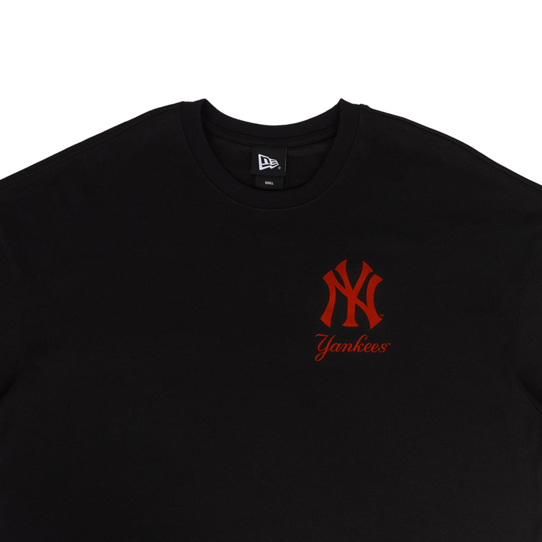 New York Yankees MLB Metallic Black Oversized Short Sleeve T-Shirt