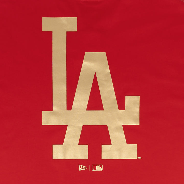 Los Angeles Dodgers MLB Metallic Scarlet Oversized Short Sleeve T-Shirt