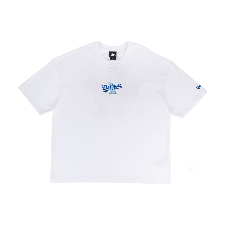 Los Angeles Dodgers MLB Logo White Oversized Short Sleeve T-Shirt