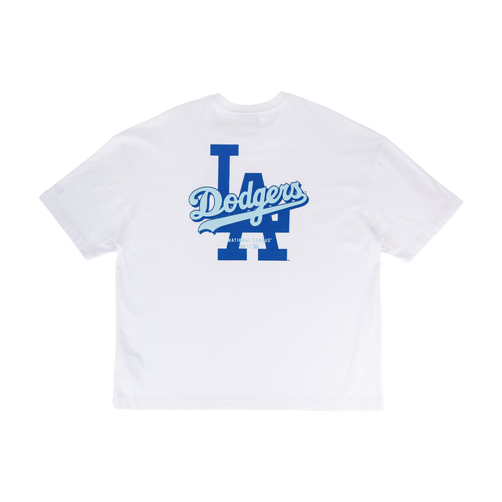 Los Angeles Dodgers MLB Logo White Oversized Short Sleeve T-Shirt