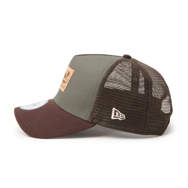 9FORTY A-Frame Trucker Duck Cork Patch 2-Tone Burntwood Visor Moss Snapback