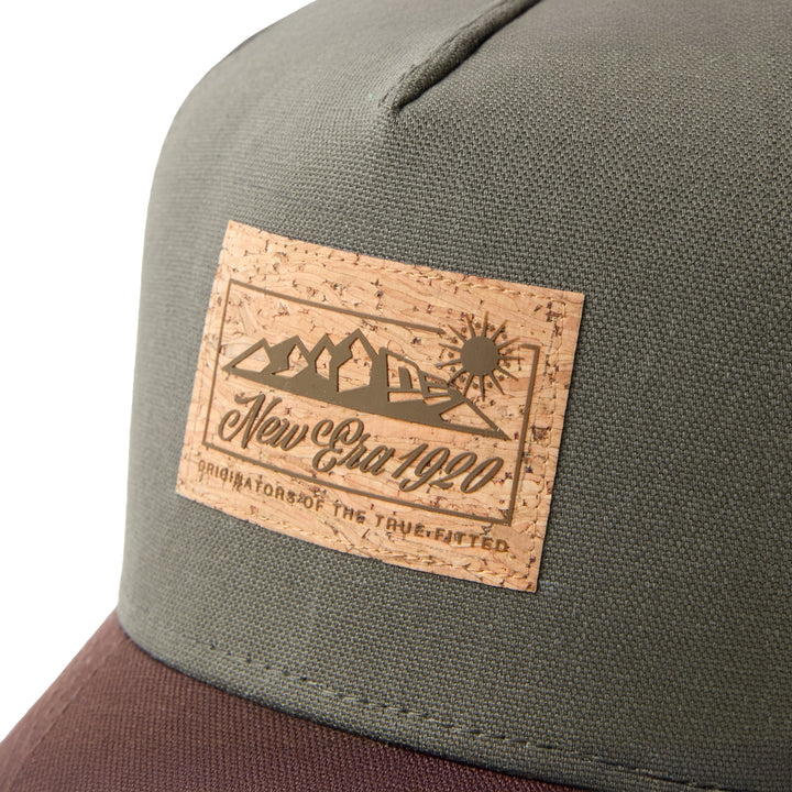 9FORTY A-Frame Trucker Duck Cork Patch 2-Tone Burntwood Visor Moss Snapback