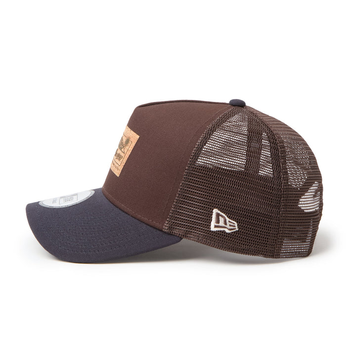 9FORTY A-Frame Trucker Duck Cork Patch 2-Tone Burntwood Visor Navy Snapback