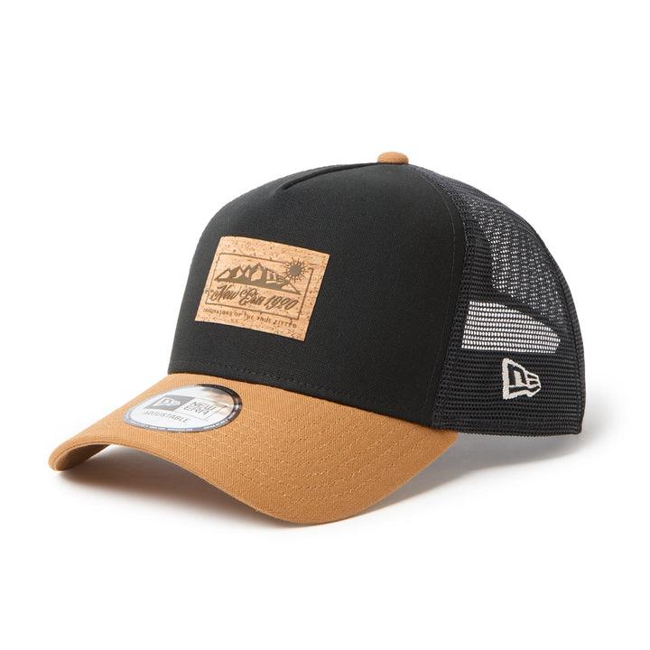 9FORTY A-Frame Trucker Duck Cork Patch 2-Tone Light Bronze Visor Black Snapback