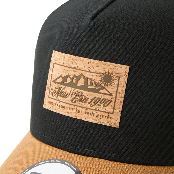 9FORTY A-Frame Trucker Duck Cork Patch 2-Tone Light Bronze Visor Black Snapback