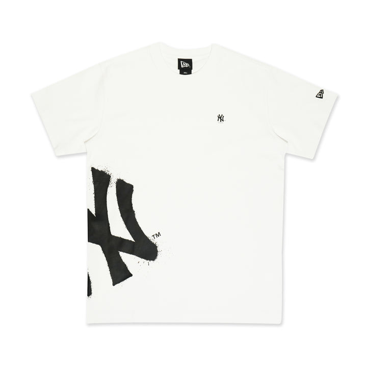 New York Yankees Spray Paint White Short Sleeve T-Shirt