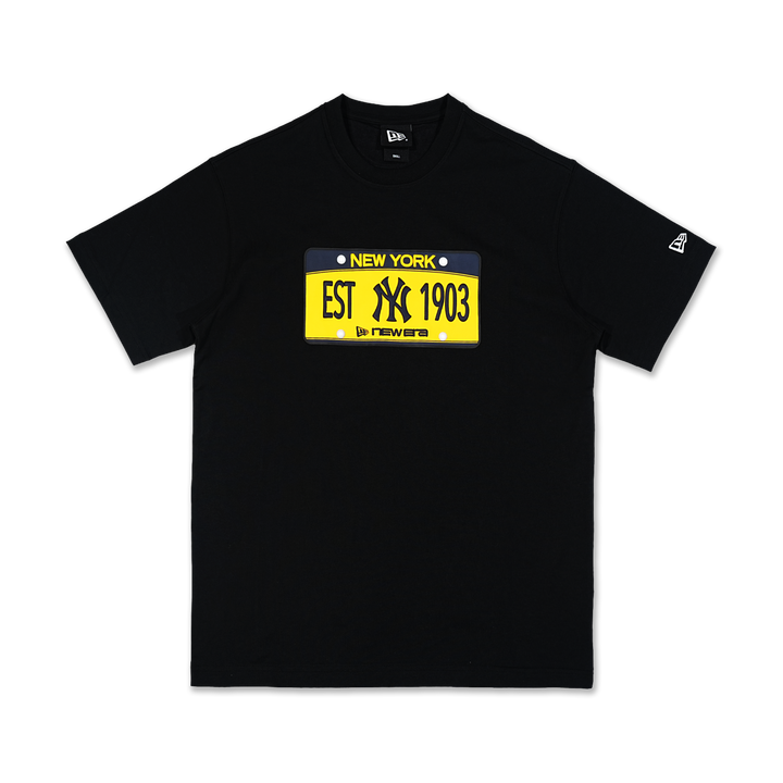 New York Yankees License Plate Black Short Sleeve T-Shirt