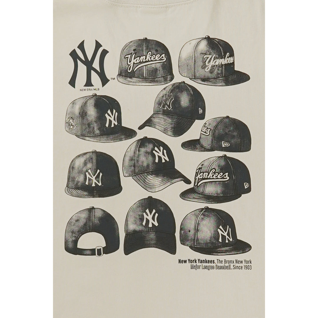 New York Yankees Cap Graphic Vintage Stone Short Sleeve T-Shirt