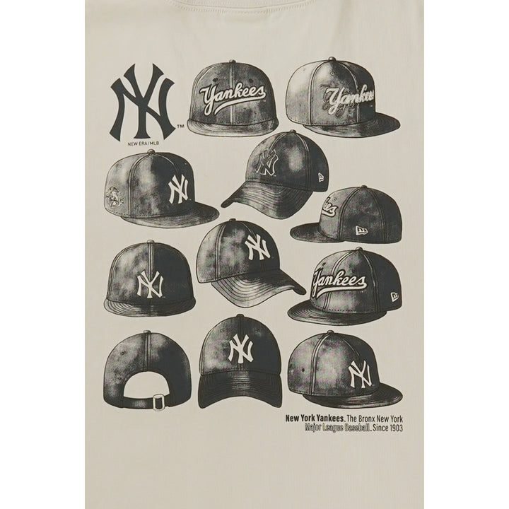 New York Yankees Cap Graphic Vintage Stone Short Sleeve T-Shirt