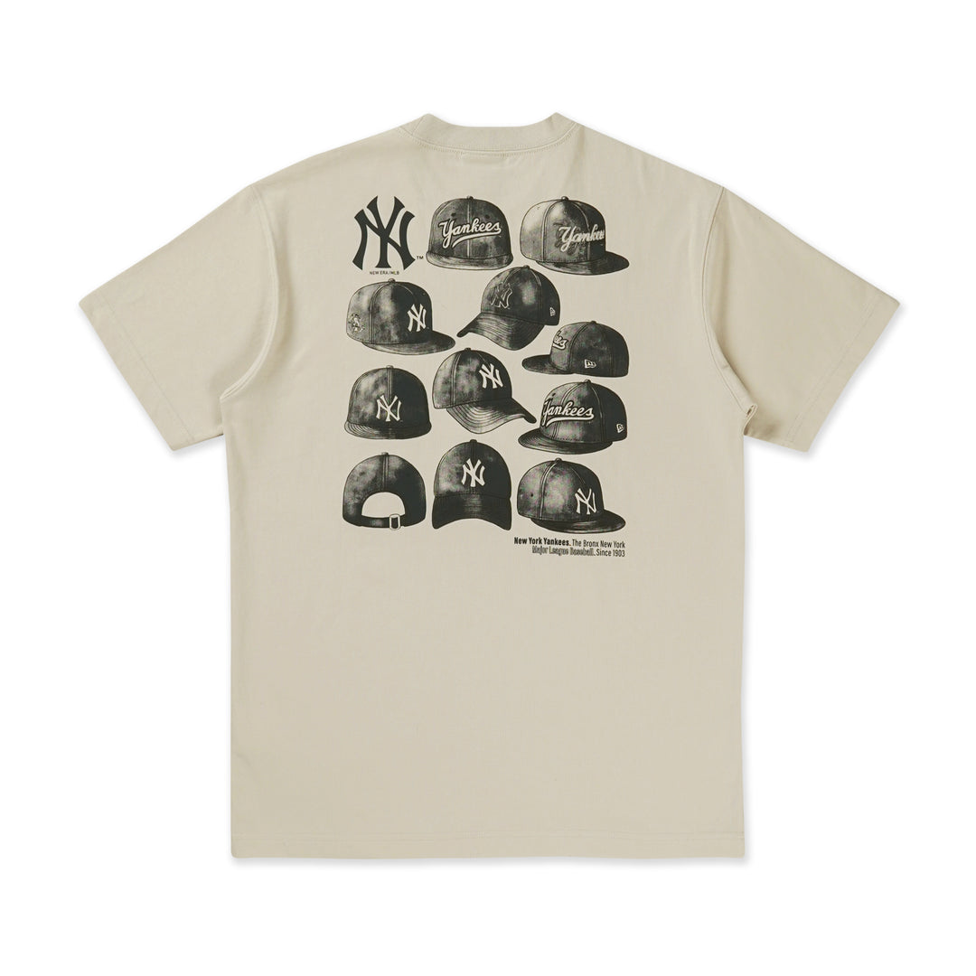 New York Yankees Cap Graphic Vintage Stone Short Sleeve T-Shirt