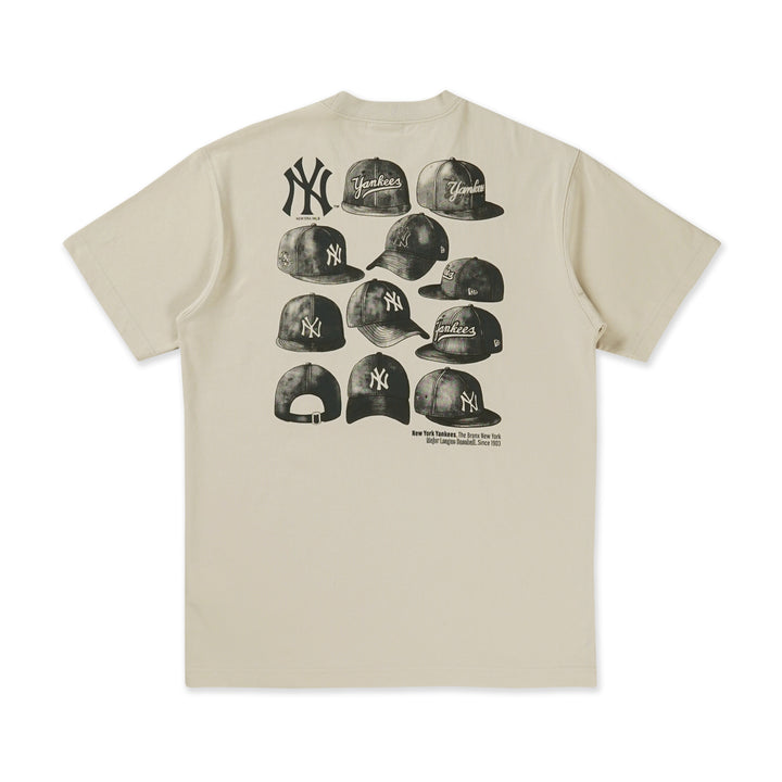 New York Yankees Cap Graphic Vintage Stone Short Sleeve T-Shirt