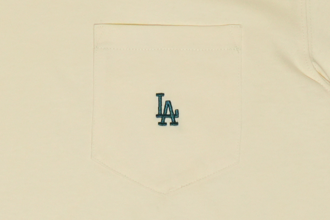 Los Angeles Dodgers Color Era Pocket Ivory Short Sleeve T-Shirt