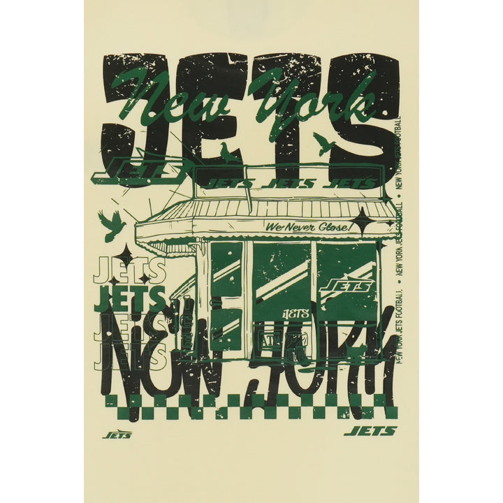 New York Jets NFL Restro Chrome White Oversized Short Sleeve T-Shirt