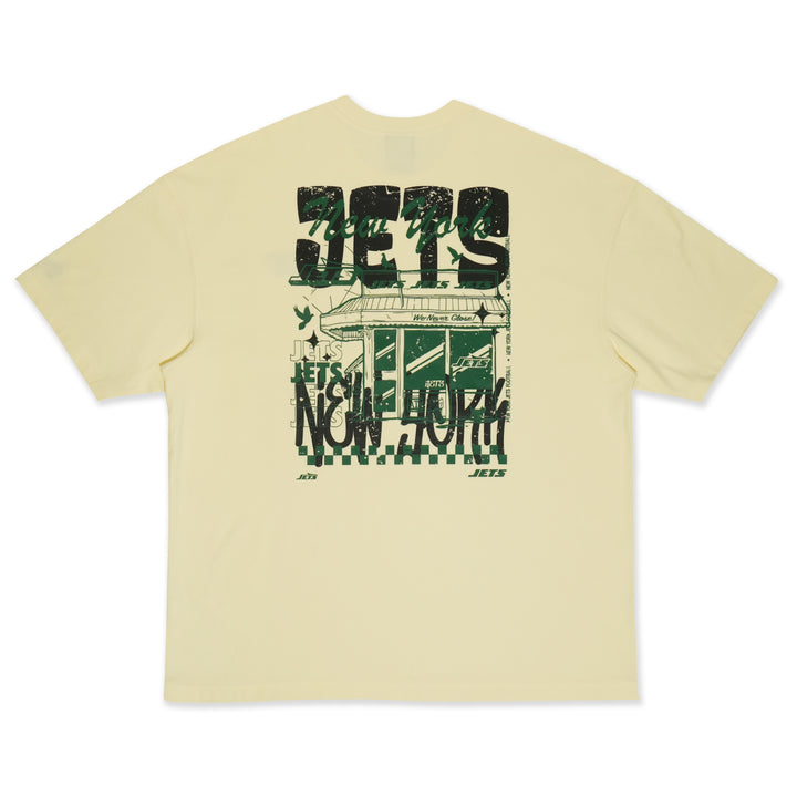 New York Jets NFL Restro Chrome White Oversized Short Sleeve T-Shirt