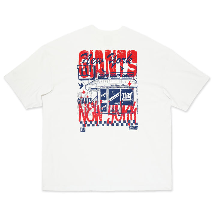 New York Giants NFL Restro White Oversized Short Sleeve T-Shirt