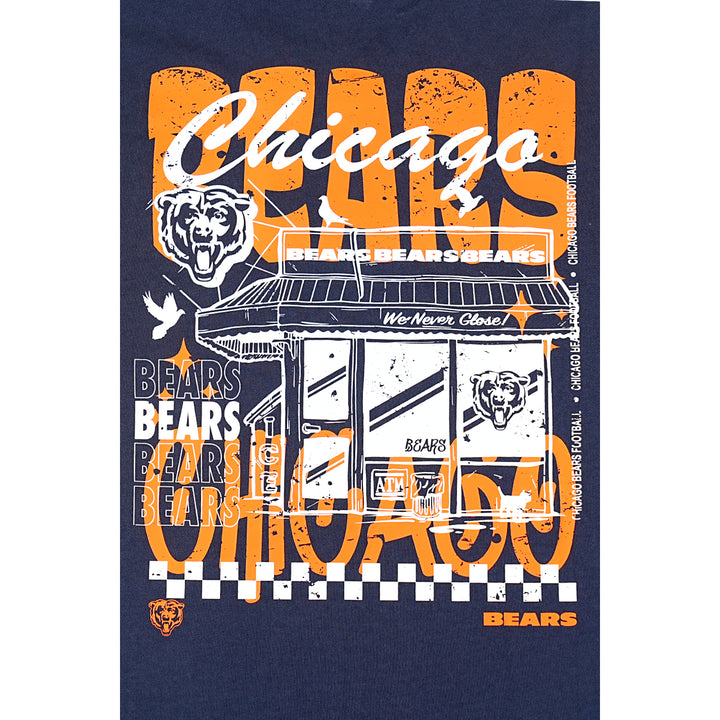 Chicago Bears NFL Restro Navy Oversized Short Sleeve T-Shirt