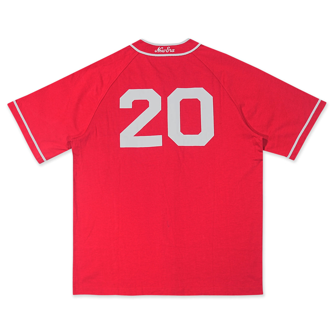New Era New York Scarlet Short Sleeve Baseball Jersey