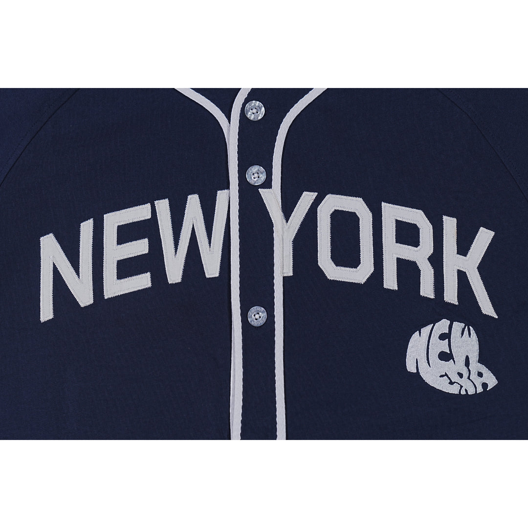 New Era New York Navy Short Sleeve Baseball Jersey