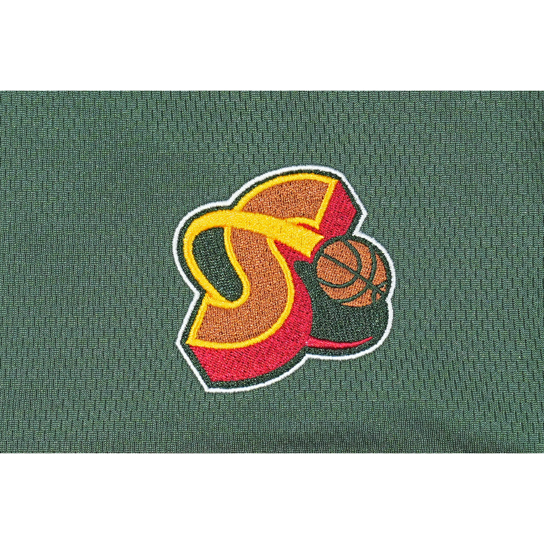 Seattle SuperSonics NBA Hardwood Classics Short Sleeve Cilantro Green Baseball Jersey