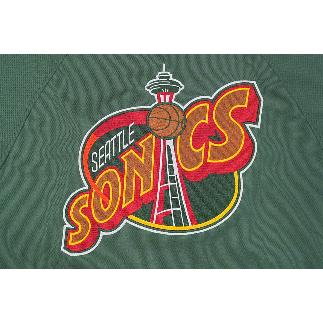 Seattle SuperSonics NBA Hardwood Classics Short Sleeve Cilantro Green Baseball Jersey